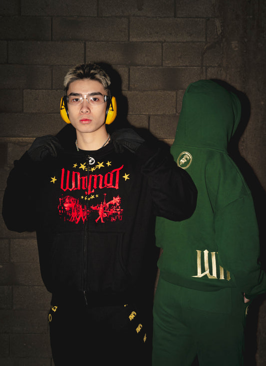 Private Entrance Black Zip Hoodie